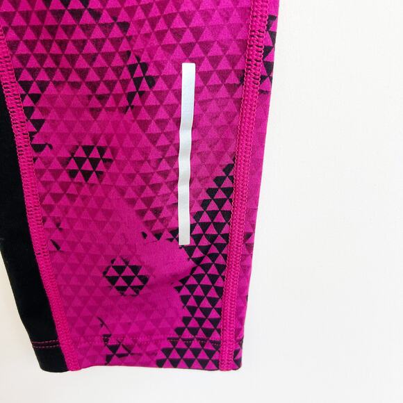 Nike Dri-Fit Geometric Pink & Black Leggings Women's Large - Picture 10 of 16